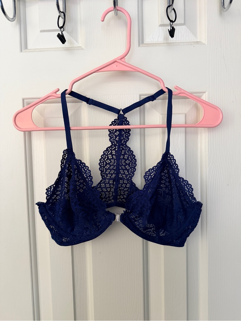 Secret Treasures Navy Lace Racerback Bralette